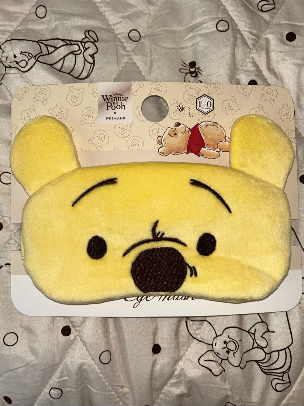 Primark Winnie the Pooh Yellow Plush Eye Mask